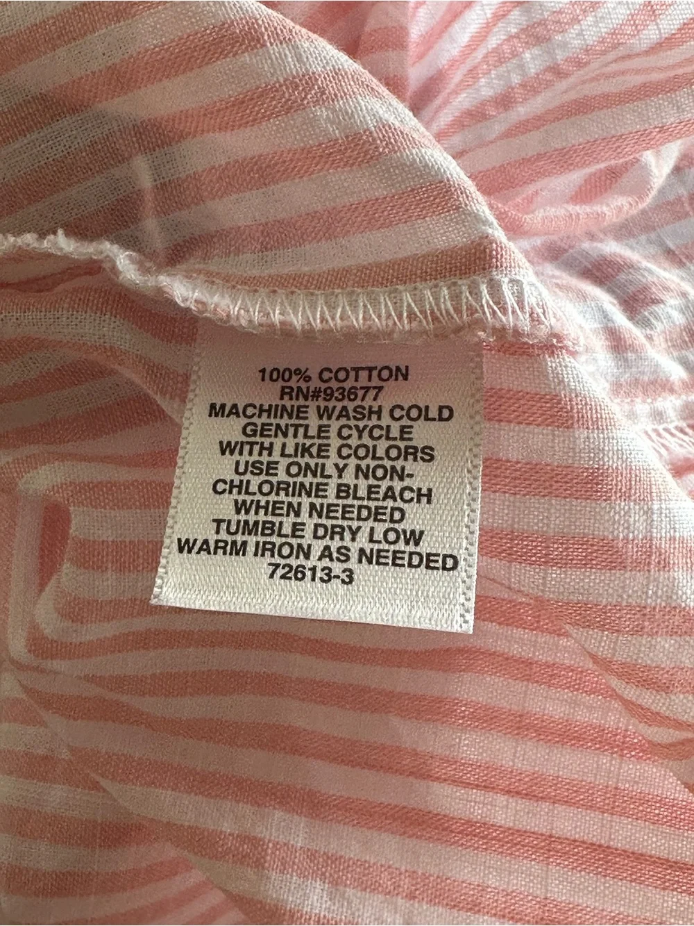 Liz Claiborne Pink and White Striped Flutter Sleeve V-Neck Blouse - Picture 5 of 6